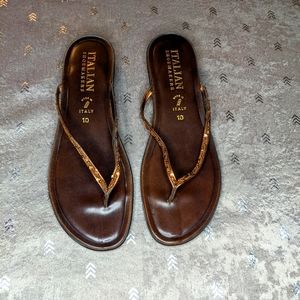 Italian Shoemakers Brown Thong Sandals